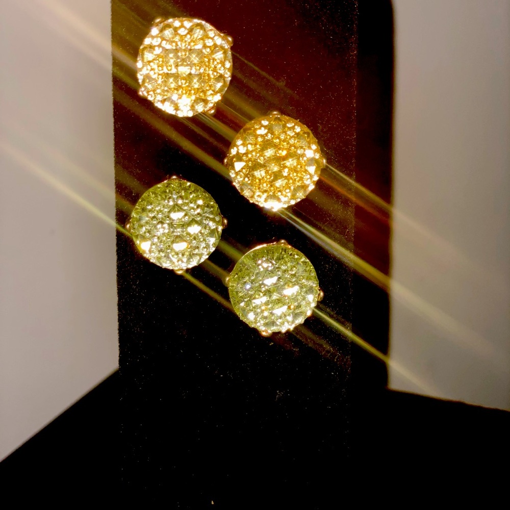 🆕Colored crystal stud earrings